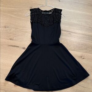 Charlotte Russe Black Dress with Lace Yoke